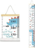 Kids Growth Chart, Wood Frame Fabric Canvas Height Measurement Ruler from Baby to Adult for Child's Room Decoration 7.9 x 79in (7.9 x 79in, Blue D...