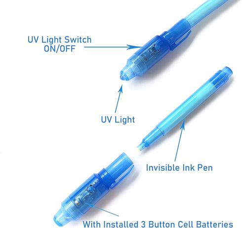 SCStyle Invisible Ink Pen 7Pcs,Spy Pen Marker Kid Pens for Writing Secret Message Pen Valentines Day Easter Day Halloween Christmas Birthday Party...