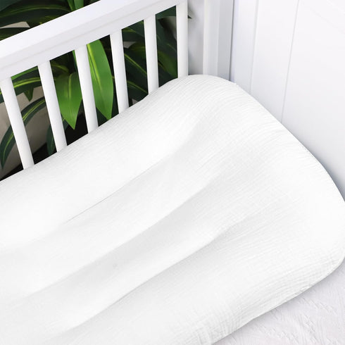 Hooyax Muslin Baby Lounger Cover Soft Organic Cotton Slipcover Fits Newborn Lounger for Baby Boys and Girls (White)...