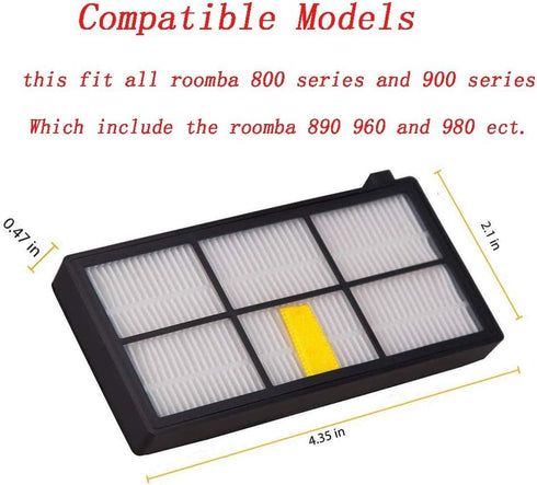 10 pack HEPA Filter filters For Roomba 800 900 series 860 870 871 880 960 980 Vacuum Cleaning Robots...