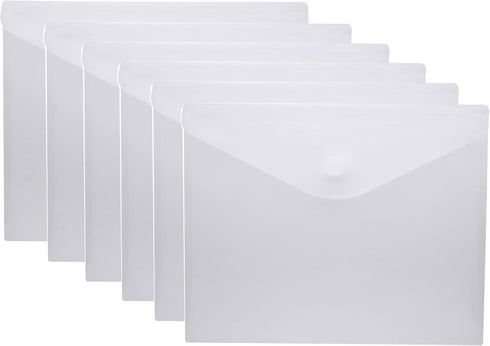 8.5 x 11 Clear Letter Sized Plastic Envelopes Document File Storage Holder 6 Pack Hook Loop Closure (6 Pack)...