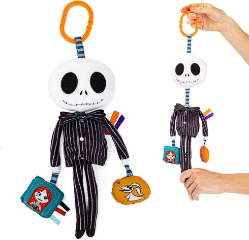 KIDS PREFERRED Disney Baby Nightmare Before Christmas Jack Skellington On The Go Activity Toy with Teether, On The Go Clip, Bell Chime, and Pull T...