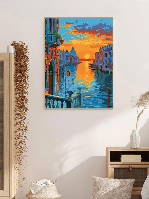 ZRIZQ Paint by Number for Adults Beginners,City Landscape Paint by Numbers Kits on Canvas,DIY Paint by Numbers for Home Wall Art Decor(12x16Inch)...