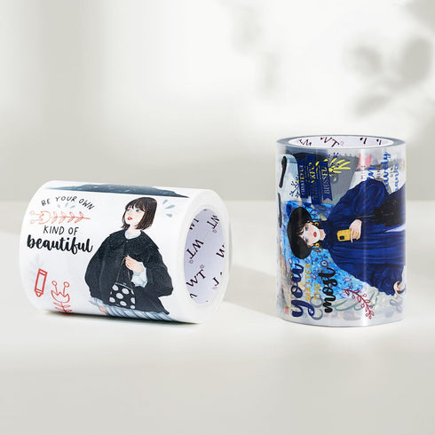 WT Twilight Zone Wide Washi Tape, Single Roll, Original Designs, Modern Girls Decorative Tape, Fashion Characters Figures, Washi Tape for Journali...