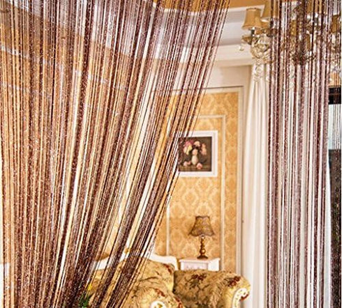 ave split Decorative Door String Curtain Wall Panel Fringe Window Room Blind Divider Tassel Screen Home 100cm*200cm (coffee18)...