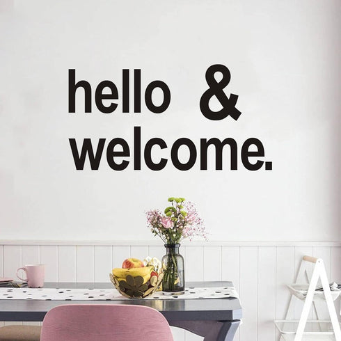 Wall Decal Stickers, Hello Welcome Stickers, (Easy to Apply), Vinyl Wall Decor Art Front Door Inspirational Motivational Quotes, Office Gym Nurser...