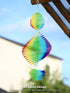 1 PCS Rainbow Helix Stainless Steel Wind Spinners, 3D Hanging Wind Spinner Reflective Wind Spinners, Sparkly Metal Wind Spinner, Wind Sculptures, ...
