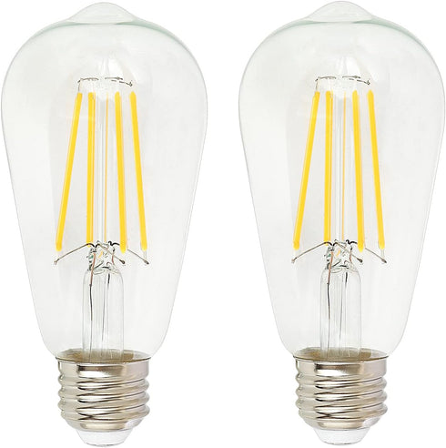 BoostArea LED Light Bulb, Pack of 2 LED Edison Bulb, 6 Watt Light Bulbs (60W Equivalent), 800 Lumens, 2700K Warm White, CRI 80+, 120V, E26 Base Le...