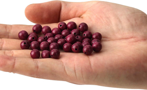 200pcs 8mm Natural Sandalwood Round Beads Gorgeous Craft Handmade Polished Spacer Mala Pray Beads with Elastic Cord for Bracelets DIY Rosary Tasbi...