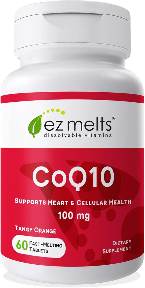 EZ Melts Dissolvable CoQ10 Supplement 100 mg, Sugar-Free, 2-Month Supply...