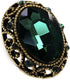10 pcs Whole Oval Cut Green Rhinestone Vintage Copper Hollow Metal Shank Sewing Coat Buttons -25mm -1"...