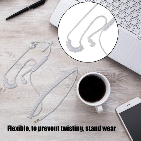 Earphone,Wireless Bluetooth Monaural 3.5mm Headphone Air Tube in Ear Antiradiation Earphone Stereo Headset,Flexible and...