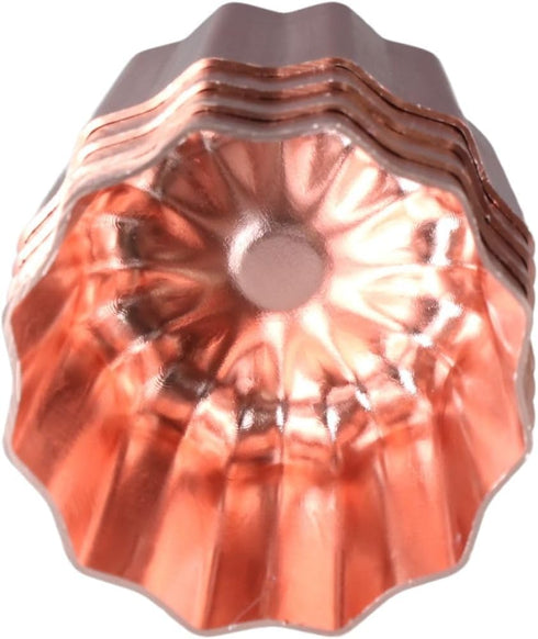 4pcs Canele Mould,Non-Stick Canele Baking Pan,Mini Pie Pan Set,Muffin Bakeware Cupcake Pan,for Making Mini Bread Cheesecake Dessert...