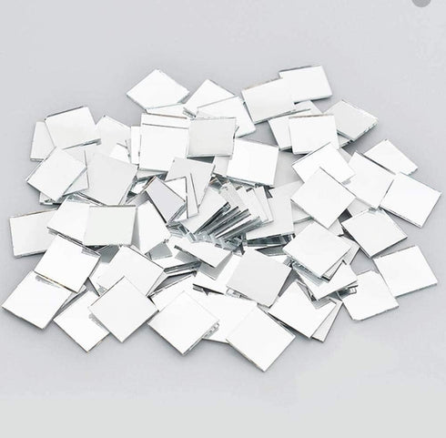 2400pcs Self-Adhesive Mini Silver Square Glass Decorative Craft DIY Accessory Mirrors Mosaic Tiles 5mm by 5 mm...