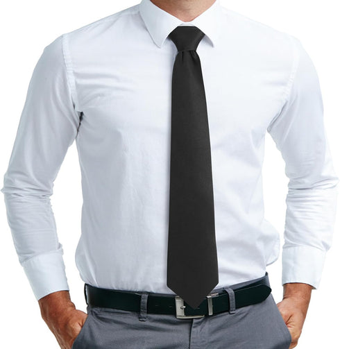 Black Ties For Men Solid Color Formal Neckties 3.75''(9.5CM) XL Tie Big Ties For Men...