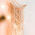 Boho Macrame Woven Wall Hanging, Crochet Crescent Moon Star Dream Catcher with Long Tassel- White Cotton Handmade Bohemian Home Decor Decoration A...