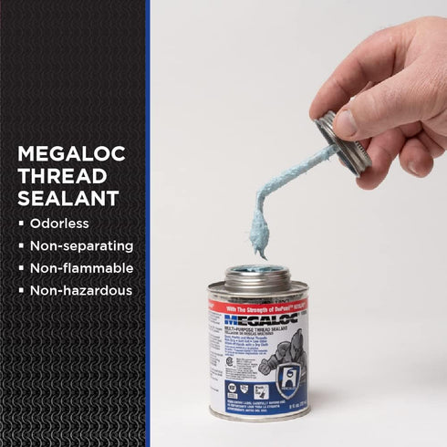 Hercules 15806 Megaloc Multi-Purpose Thread Sealant, Can, Blue, Liquid Paste, 8 oz./236 ml/1/2 Pint, 8 Fl Oz...