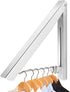 LIVEHITOP Wall Mounted Clothes Hanger, Foldable Clothes Airer Coat Rail Space Saving Dryer Rack for Laundry Bedroom Hotel RV (Silver)...