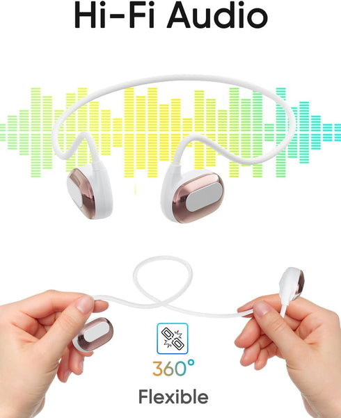 Premium Open Ear Air Conduction Headphones, Bluetooth 5.3 Wireless Earphones with Microphone, Stereo Sound Waterproof Sweatproof Sport Headsets fo...
