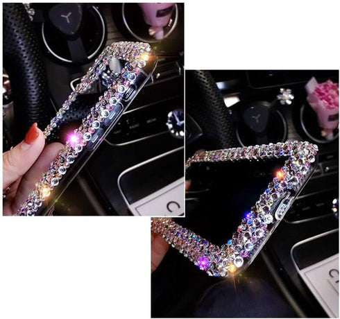 iPhone XS/X/10 Clear 3D Glitter Sparkle Bling Case - Luxury Shiny Crystal Rhinestone Diamond Bumper Protective Cover...