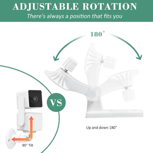 2-Pack Wall Mount, Specially Designed for Wyze Cam Pan V3, 180° Tilt Adjustable - Easy Installation (Camera NOT Included)...