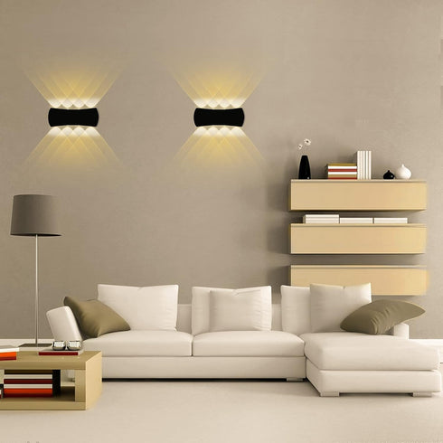 Kawell 8W Modern Wall Sconces LED Wall Light Up Down Indoor Outdoor Aluminum Wall Lamp LED Waterproof IP65 for Bedroom Living Room Bathroom Stairs...