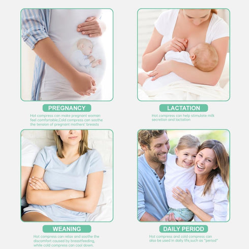 Hot/Cold Breast Gel Bead Ice Packs Breast Cooling/Heat Pads Relief for Breastfeeding, Nursing Pain, Mastitis, Engorgement, Swelling, Plugged Ducts...
