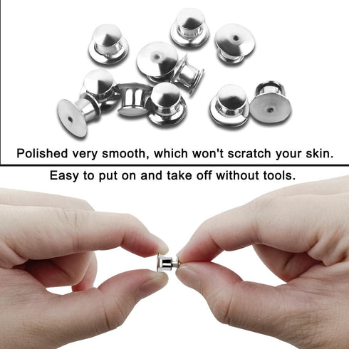 yuntop 30 Pieces Metal Locking Pin Backs Locking Pin Keepers Locking Backs for Disney Pins Locking Clasp Lapel Pin Backs Locking No Tool Required ...