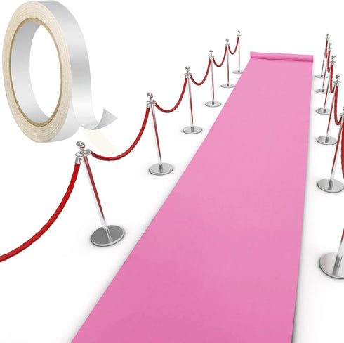 Shappy Carpet Runner Rug 55GSM Thickness with Carpet Tape Hallway Rug for Wedding Party Graduate Dance Floor Outdoor Accessories(Pink, 4 x 16.4 Fe...