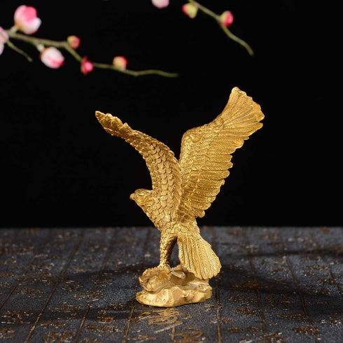 BRABUD Brass Fengshui Handmade Fortune Eagle/Hawk Statue Home Office Decoration Gift...