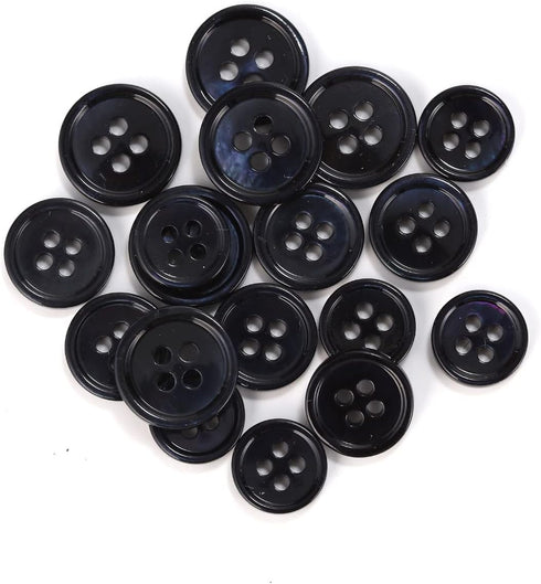 Shell(Dark Navy Mother of Pearl) Clear Special Coating Button for Shirts, Blouse, t-Shirts. Dark Navy Color/ 1pack(36pcs) Size (16L(0.4")10mm)...