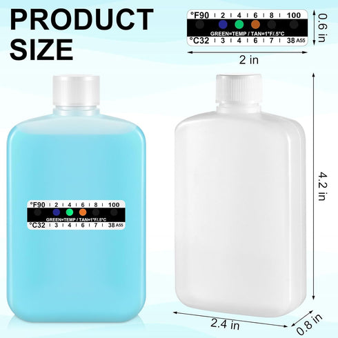 12 Pieces Urine Test Complete Kit Include Empty Bottles with Temperature Test Strip Urine Test Strip Portable Travel Bottle Adhesive Thermometer S...