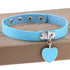 AKOAK Fashion Cool Rock Style Steampunk Punk Goth Heart-Shape Pendant Link PU Leather Collar Choker Necklace(Light Blue)...