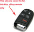 Keyless Entry Remote Key Fob Cover Skin Protective Silicone Rubber key Jacket Protector for Jeep Grand Cherokee Dodge Challenger Charger Dart Dura...