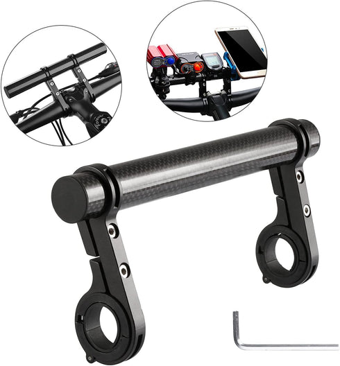 Yizhet Bike Handlebar Extender Double Extension Mount Holder Bicycle Handlebar Carbon Bracket for E-Bike...