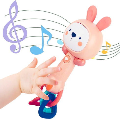 Baby Music Rattles Toy 6-12 Months, baby teething toys with music and light,Toddler Learning Toys with Music and Light Newborn Toys Infant Baby Bo...