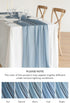 Ling's Moment 14Ft Dusty Blue Sheer Chiffon Like Table Runner with Silver Sparkle for Wedding Rustic Boho Wedding Party Bridal Shower Decorations ...