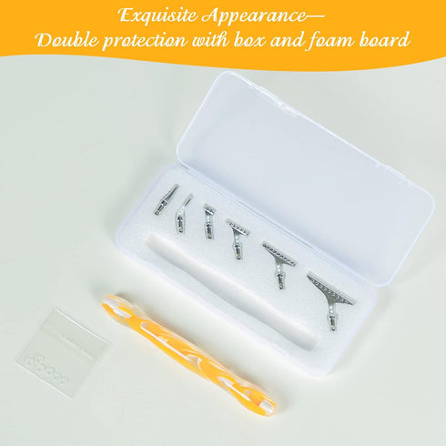 Sonsage Diamond Art Painting Resin Pen DIY 5D Orange Diamond Art Accessories and Tools Metal Tips Ergonomic Multi Refillable Applicator Holder Sup...