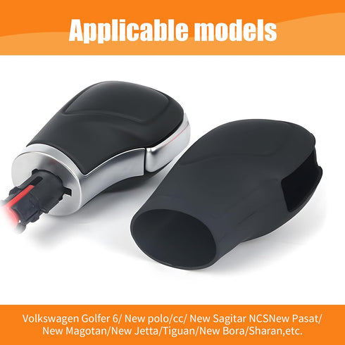 2 PCS Car Automatic Gear Shift Knob Cover, Anti-Slip Waterproof Silicone Vehicle Shifter Boots Cover, Universal Durable Automatic Knob Gear Lever ...