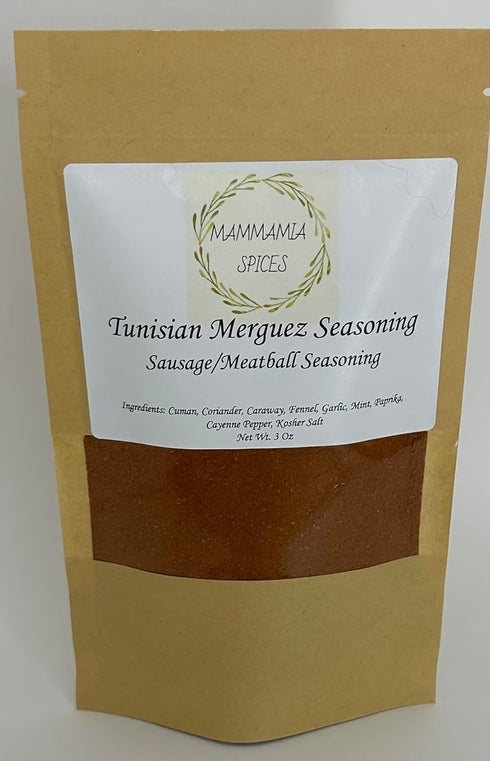 Tunisan Merguez (sausage) Seasoning and Meatball Seasoning, Aunique Blend of Cumin, coriander, Caraway, Garlic, Fennel, Mint, Paprika and Cayenne ...