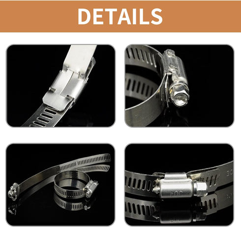 Hose Clamp Assortment, 45 Pack Stainless Steel Hose Clamps Kit Worm Gear Fuel Line Pipe Clamps (1/4 in to 1-1/8 in)...
