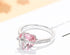 Dainty Cute 925 Silver Pink Heart Shaped Zircon Ring Bow Tie Ring for Women Anniversary Wedding Engagement Ring Promise Rings CZ Diamond Eternity ...