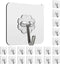 Adhesive Wall Hooks for Hanging Heavy Duty 13lbs, No Damage Picture Frames Hangers for Home and Office, Sticky Hooks for Kitchen Bathroom, Transpa...