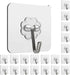 Adhesive Wall Hooks for Hanging Heavy Duty 13lbs, No Damage Picture Frames Hangers for Home and Office, Sticky Hooks for Kitchen Bathroom, Transpa...