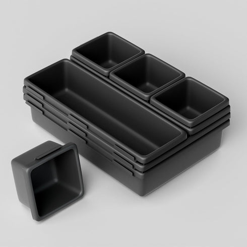 Interlocking Drawer Organizer Bins, Durable Plastic, Various Sizes for Custom Layout Design, Great for Desk Drawer, Tool Box or Garage Organizatio...