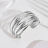 WOWORAMA Chunky Cuff Bracelets for Women Multi-layer Cross Wire Open Bangle Bracelet Adjustable Chunky Wide Open Wrist Arm Cuffs Wrap Bracelet Gol...