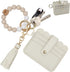 Keychain Wallet Wristlet Small Credit Card Holder Bracelet Key Chain Purse Bangle Tassel Beads Key Rings for Women...