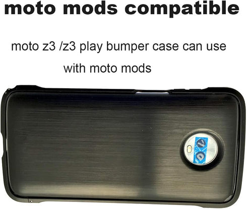Moto Z3 / Z3 Play Case Bumper, Mods Compatible Luxury Aluminum Metal Frame Cover 4 Corners Shockproof Protective Slim Fit for Motorola Moto Z3/Z3 ...