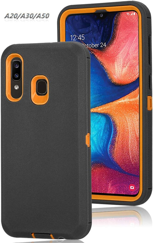 Annymall Heavy Duty Defender Armor Case - Built-in Screen Protector for Samsung Galaxy A20/A30/A50...