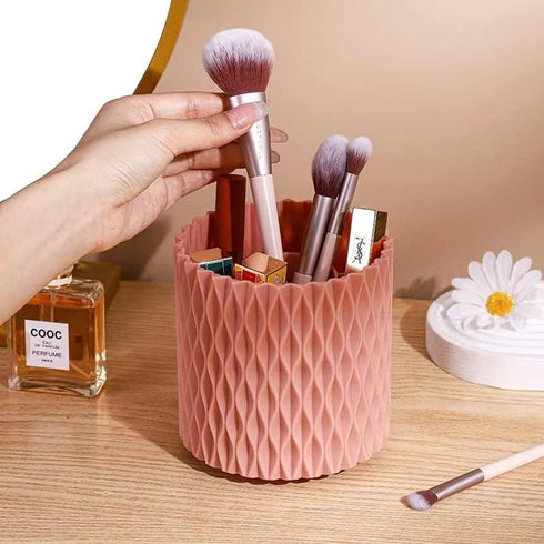 Makeup organizer Brush Holder Plastic Cosmetic Desktop Storage Rotatable Makeup Brushes Pen Holder for Countertops Bathroom,Multi-Purpose Cosmetic...